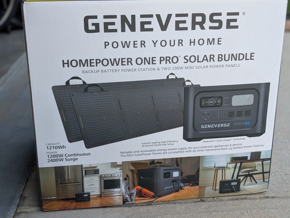 Brand new - Geneverse 1210Wh Solar Generator Bundle.
