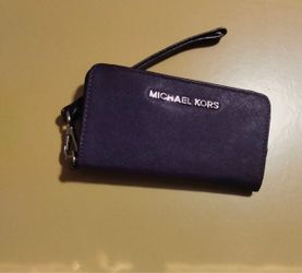 Michael Kors purple pebble leather wallet