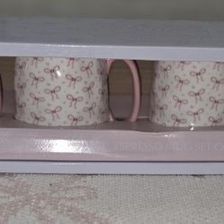 Bow Tie Expesso Mugs (4 Cup Set)