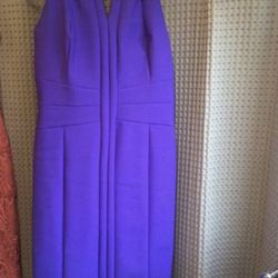 Purple Sleeveless Dress  $20 Laundry by Shelli Segal Cutout Scuba Knit Sheath (Size 4)