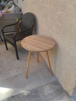 Small wood table with glass