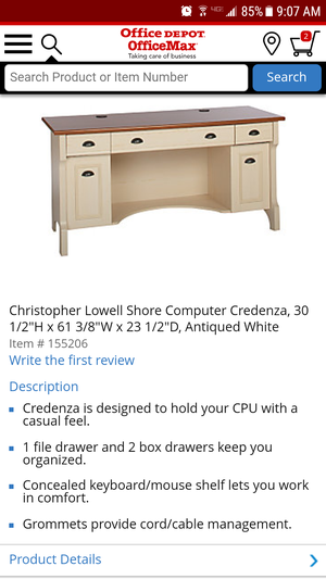 Christopher Lowell Shore Lg Computer Desk W Hutch 5 Pics For Sale
