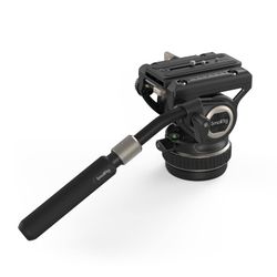 SmallRig DH10 Heavy Duty Tripod Fluid Video Head with Flat Base and Adjustable Handle, Quick Release Plate for Manfrotto Video Head Mount Plate, Load