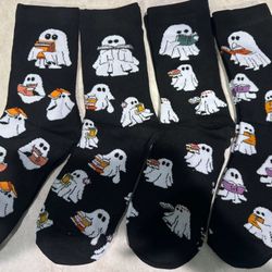 Halloween Reading Ghost Socks