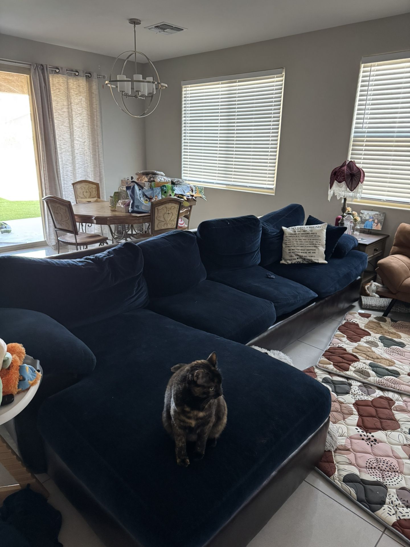 Large Navy Sectional Sofa