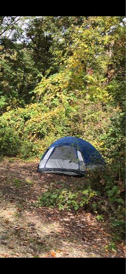 2-3 person blue backpacking tent