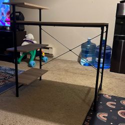 Light Beige Desk With Three Levels 