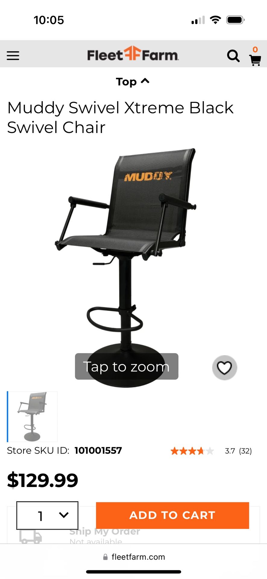 Muddy Swivel Xtreme Chair