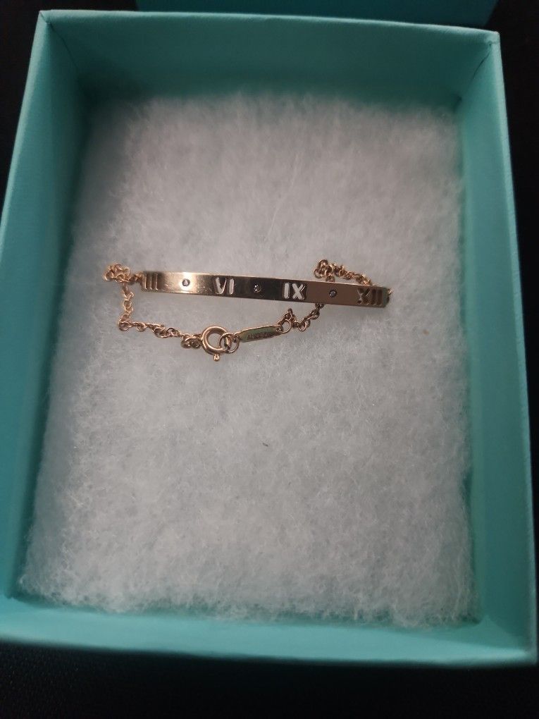 Tiffany & Co. Atlas Pierced Rose Gold & Diamond Bracelet