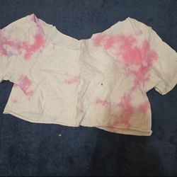 wide tie dye cropped t shirt