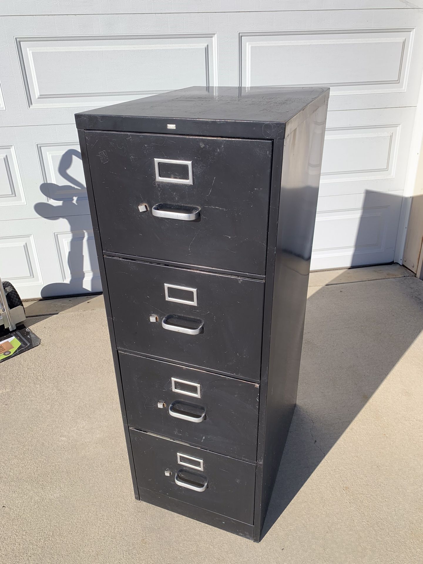 4 Drawer Black File Cabinet