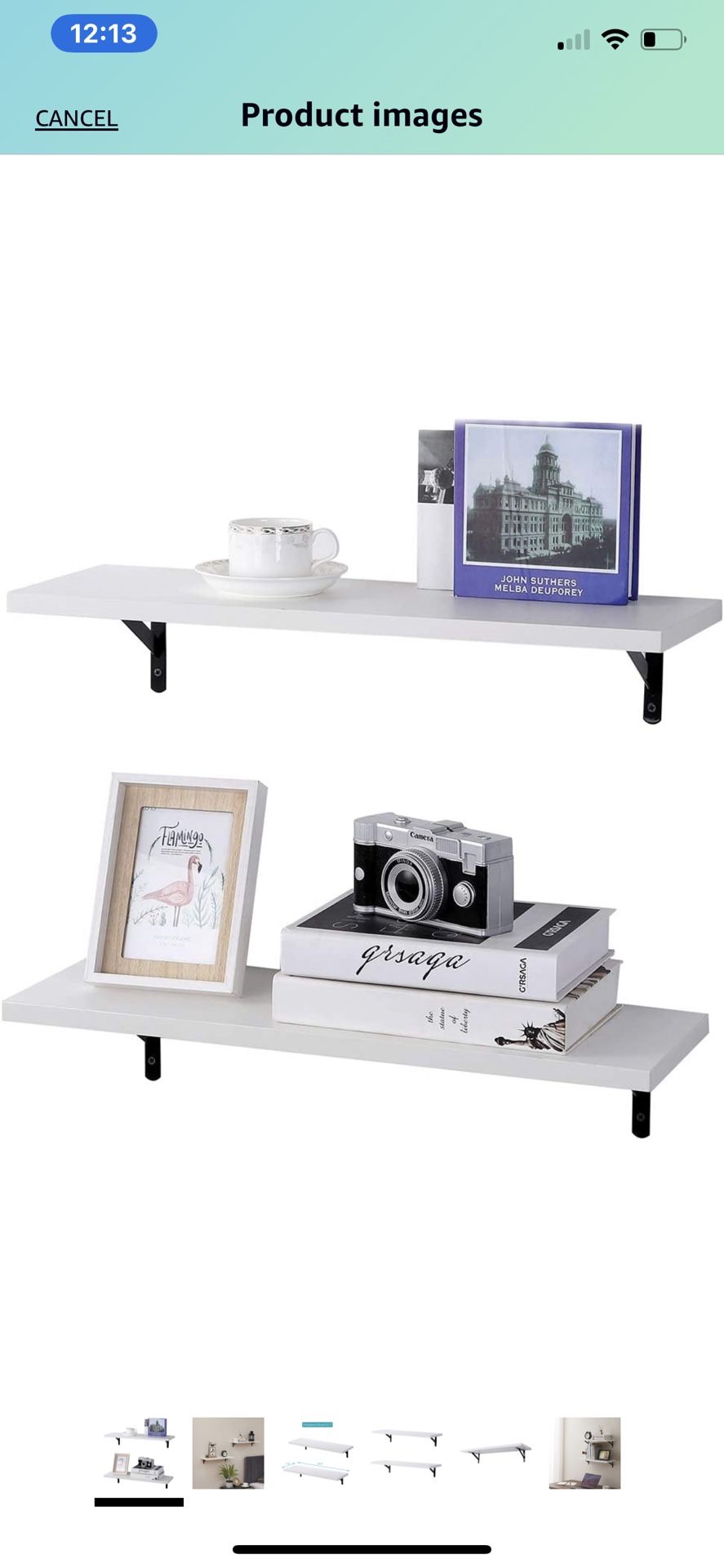 White Floating Shelves