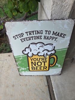 Vintage Hanging Beer Tin Sign