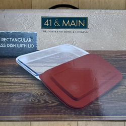 41 & Main RECTANGULAR GLASS DISH WITH LID