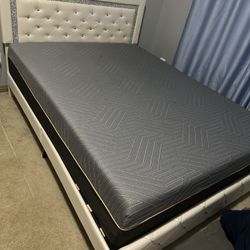 Queen Sized Memory Foam Mattress and Bed Frame