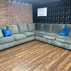 Delivery Available Dark gray L shape sectional sofa couch