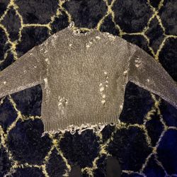 R13 Oversize Distressed Dark Olive Sweater