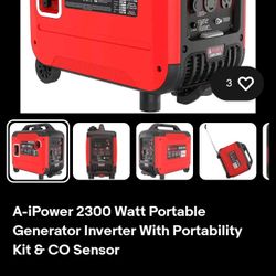 A-iPower 2300W Inverter Generator (Quiet / Ready to Use)