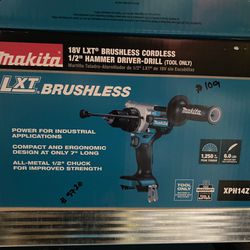 Makita Lxt 18v Brushless 1/2” Hammer Driver Drill