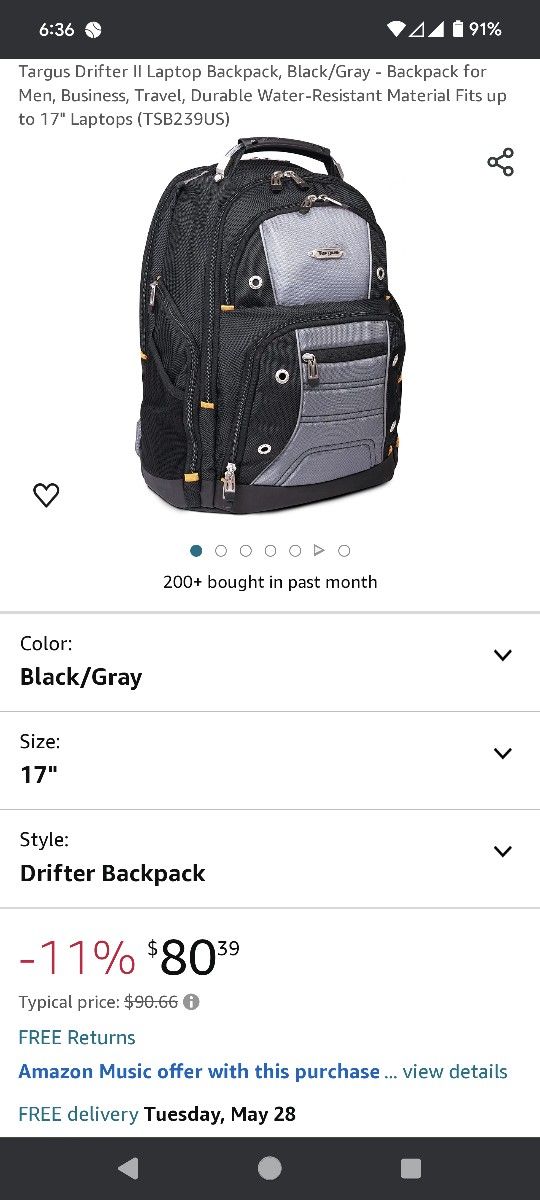 Targus Drifter ii Laptop Backpack