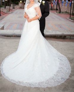 Wedding dress and vail