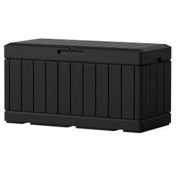 85 Gallon Large Resin Deck Box Waterproof Outdoor Storage 