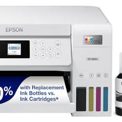 Epson EcoTank ET-2850 Wireless Color All-in-One Cartridge-Free Supertank Printer with Scan, Copy and Auto 2-Sided Printing - White, Medium