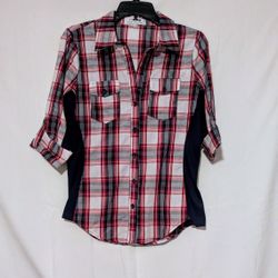 Shirt Ci Sono Red And Black Plaid Shirt Woman's Medium