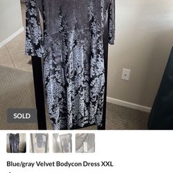 Velvet Gray Blue Dress