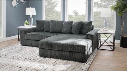 Charcoal Sectional Sofa 108”