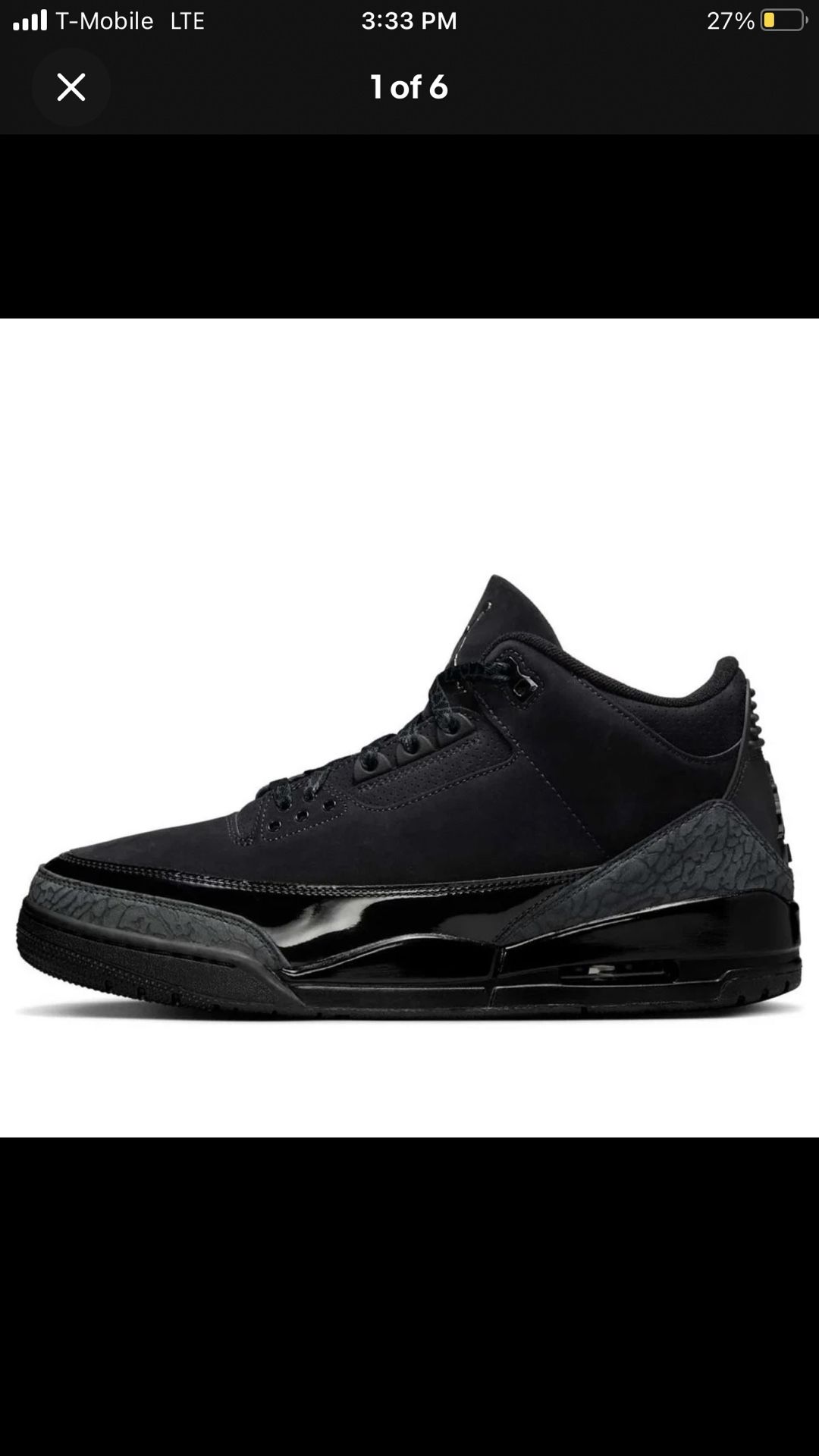 NEW Nike Air Jordan 3 Retro Black Cat Dark Charcoal Elephant Print