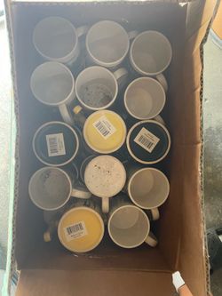 Huge lot 50+ Menards Mugs Lot New Some dirt but easily can wash off