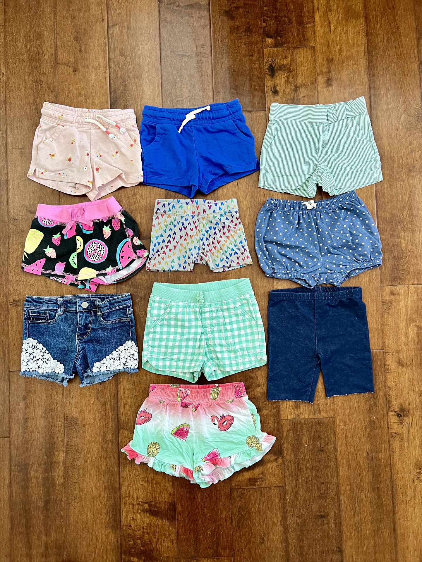 Toddler Girl Shorts lot bundle size 3T Janie & jack, baby gap   Lot of 10 pairs of shorts for toddler girl  Size 3T  In good condition (baby gap polka
