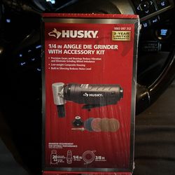 Angle Die Grinder- Husky 1/4in Angle Die Grinder With Accessory Kit
