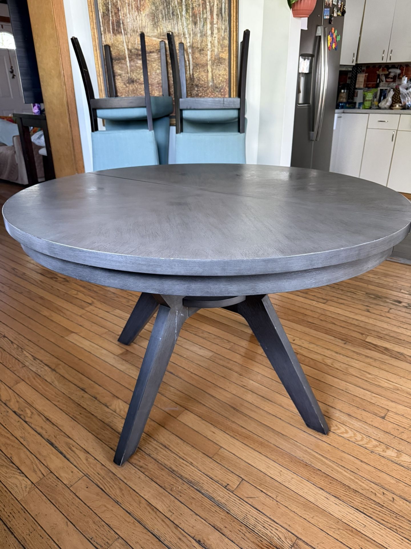 Modern Gray Round Dining Table (Table Only) 