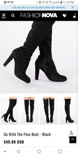 Black fashion nova thigh high boots