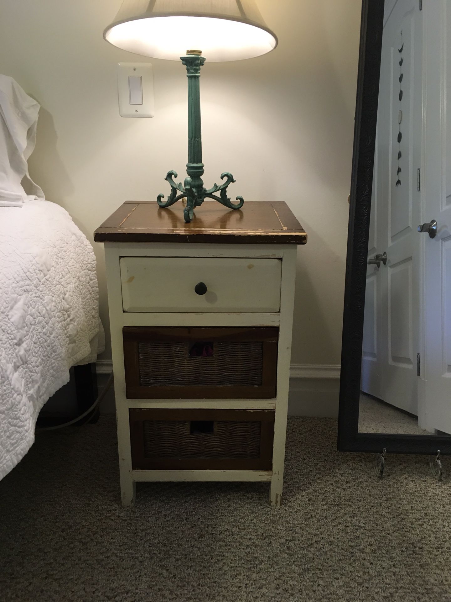 Rustic 3 drawer side table