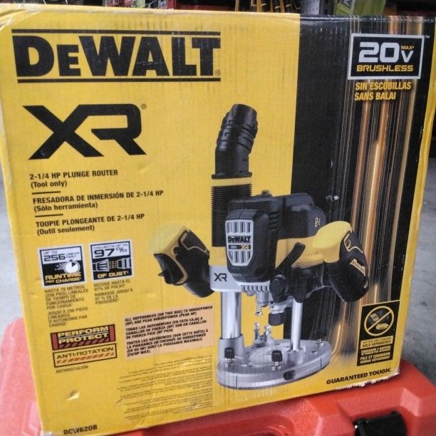 DeWalt XR 20V Max Brushless 2-1/4 HP Plunge Router.  Tool Only 