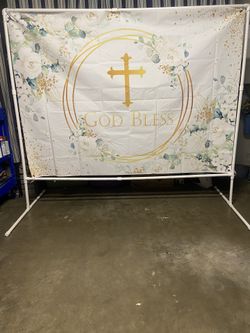 God Bless cross backdrop 