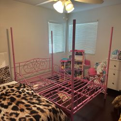 Full Size Little Girls Pink Bed Frame