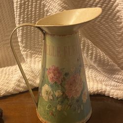 Galvanized Metal Water Pitcher 