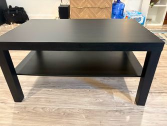 Black Coffee Table with Storage Shelf – Great Condition