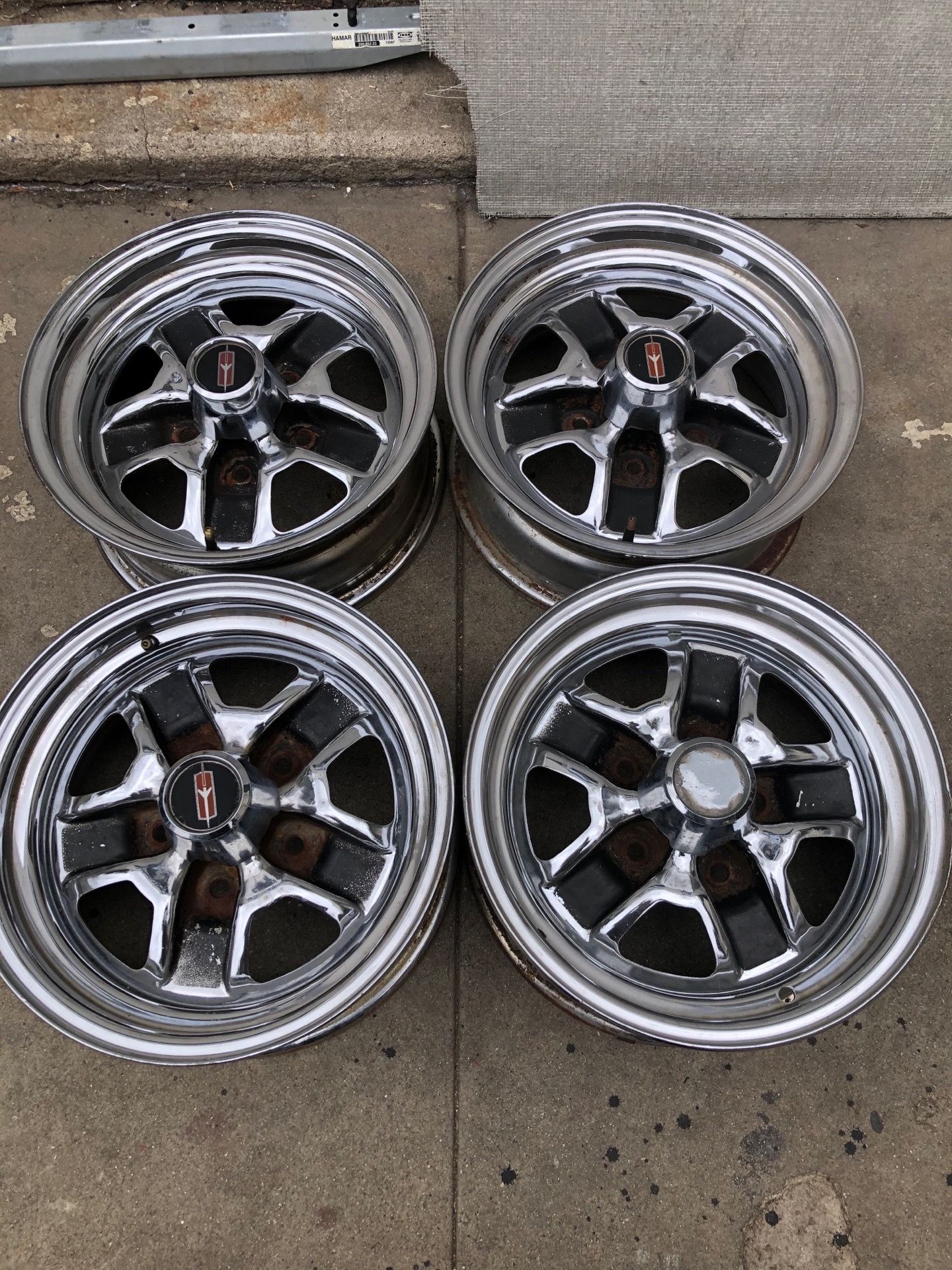14” Oldsmobile Rally wheels 5x4.75 cutlass Hurst 442 wagon GBody parts Buick Pontiac rally’s