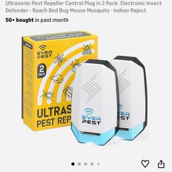 Ultrasonic Pest Repeller Control Plug in 2 Pack- Electronic Insect Defender - Roach Bed Bug Mouse Mosquito - Indoor Reject