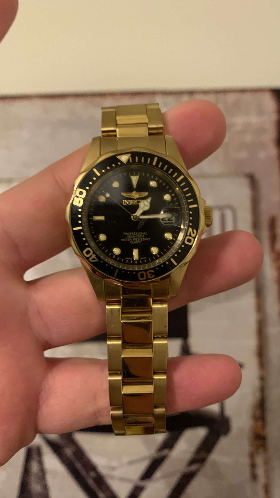 Gold invicta watch for sale!