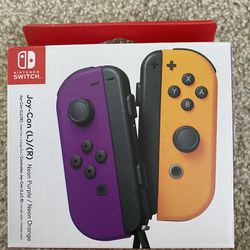 Joy-Con (L/R) Wireless Controllers for Nintendo Switch - Neon Purple/Neon Orange brand new