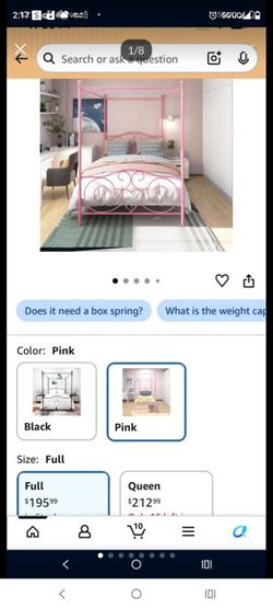 Pink Full Size Canopy Bed Frame and canopy
