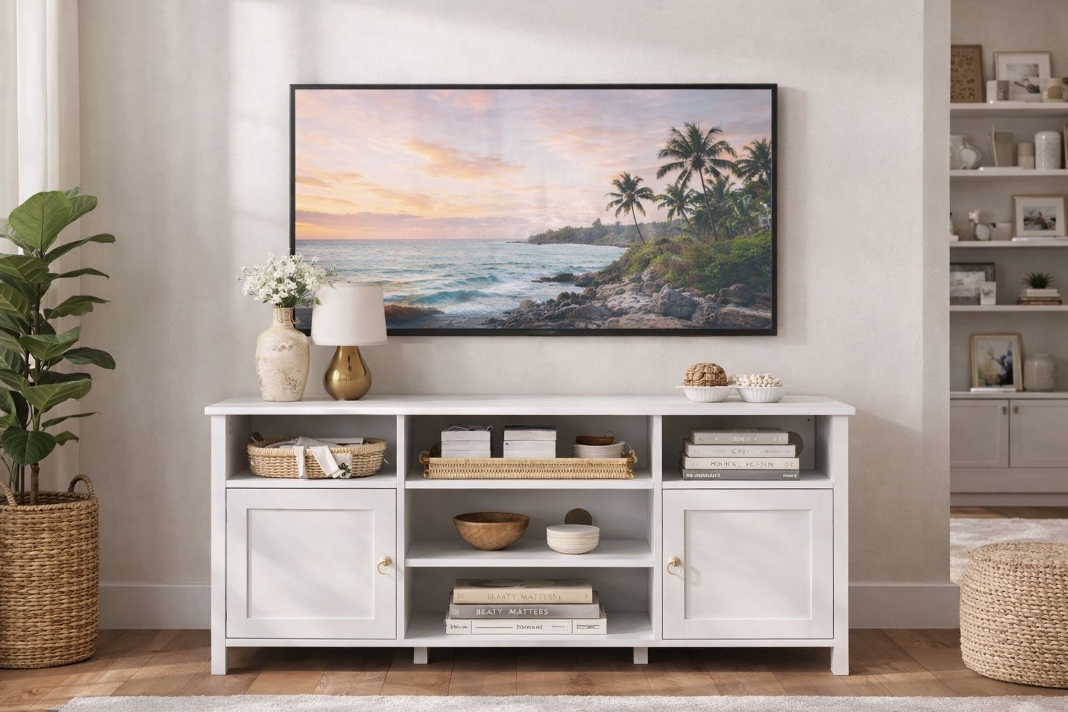 White 55” Tv Stand