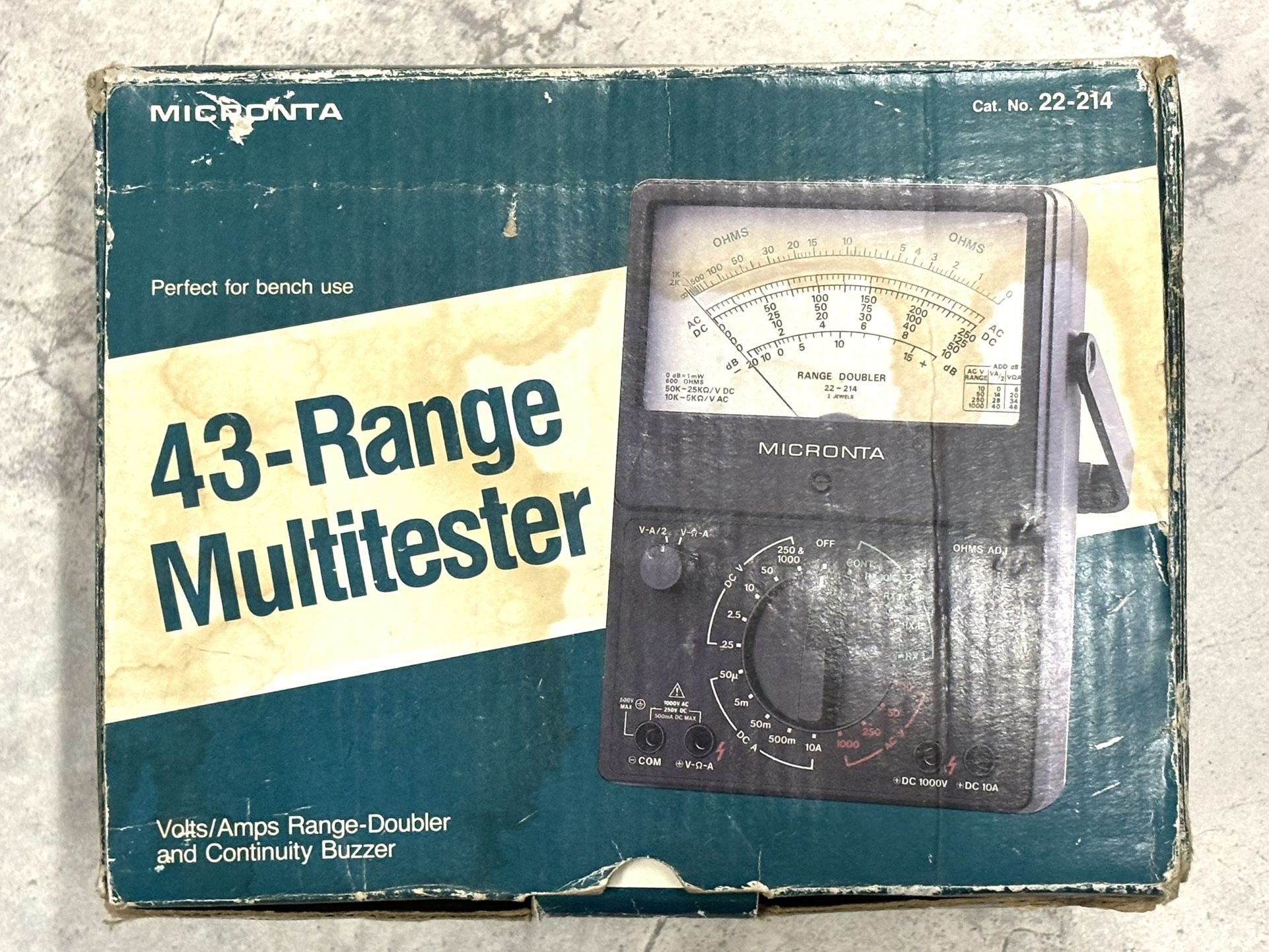 VINTAGE 43-RANGE MULTI-TESTER NEW IN BOX WITH ORIGINAL RECEIPT