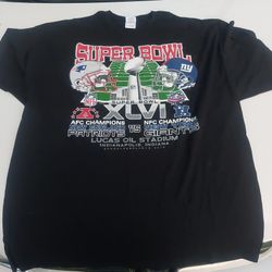  GildanNEW YORK GIANTS vs NEW ENGLAND PATRIOTS SUPER BOWL XLVI T-Shirt  Size 2 Xl New